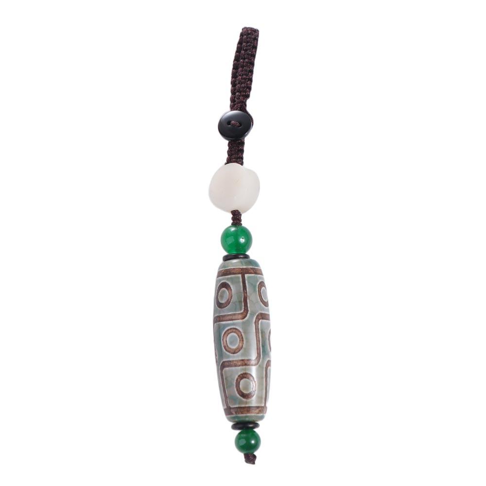 Stone Pendant Heaven Bead Key Chain Tibet Heaven Bead Keyring Nine Eye Tibet Dzi Pendant Keychain