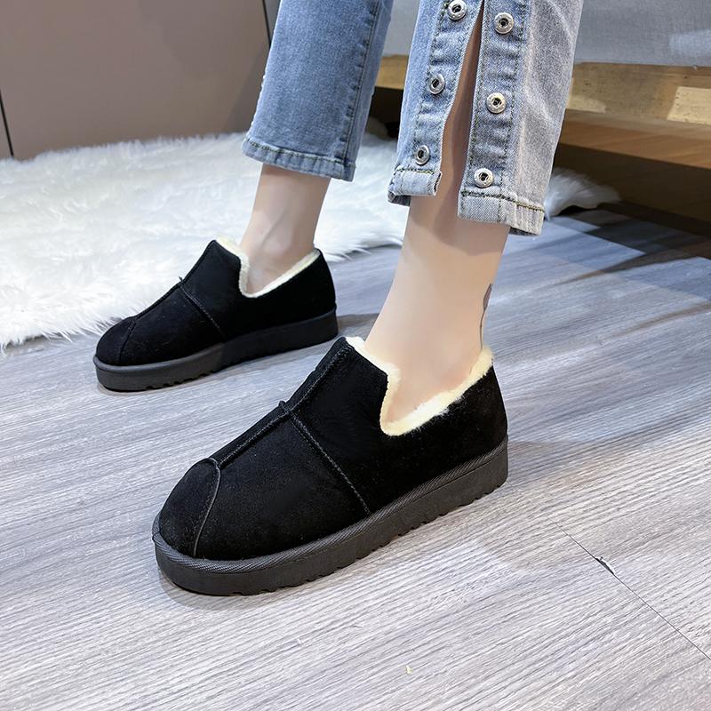 Модные AJGS 2024 Зимние ботинки Женские короткие утепленные хлопковые ботинки Нескользящие Зимняя новая обувь Студенческая женская обувь Черные ботинки