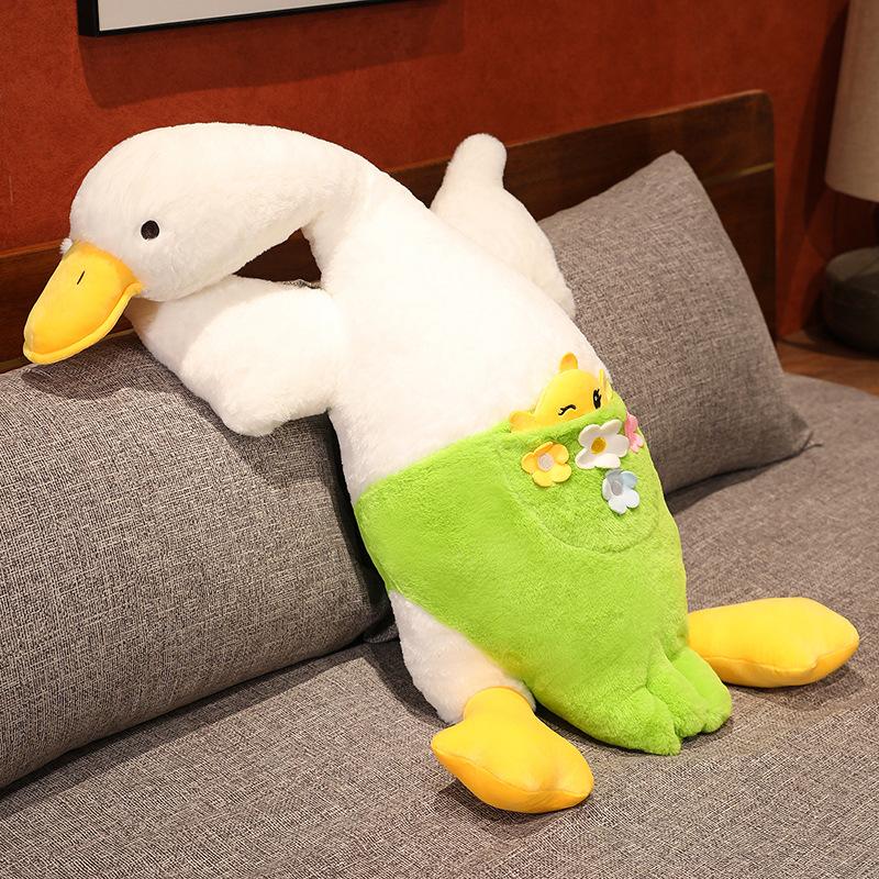 Новая большая белая гусь утешительная подушка кукла гусь детеныш спящий на боку выхлопная подушка плюшевая игрушка спящая кукла