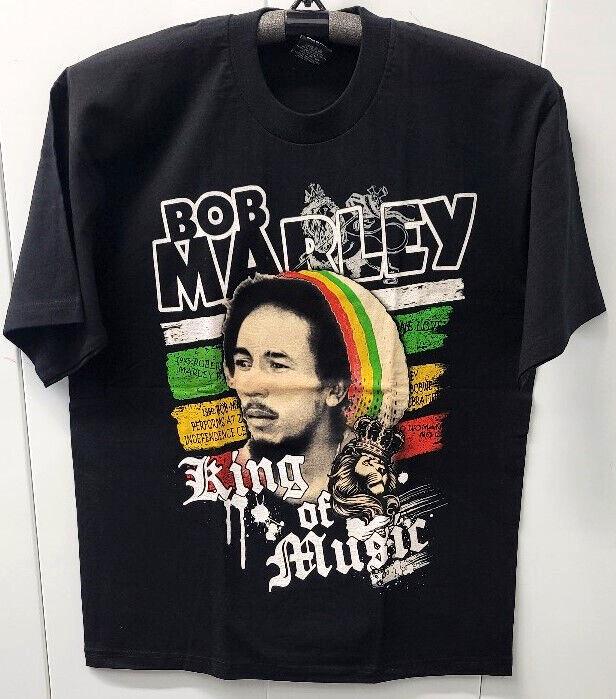 BOB MARLEY T-shirt Reggae Legend Rasta King Of Music Tee Adult XL Black New Unisex T-Shirt