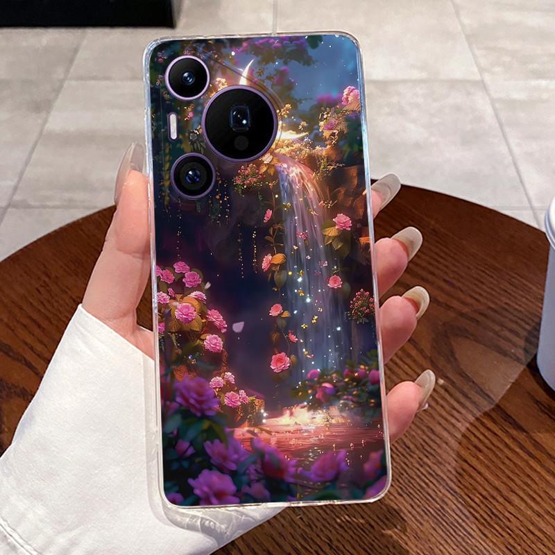 Задняя крышка для Huawei Pura70 Pura 70 Pro Plus Чехол Роскошный Милый Любовь Кролик Забавный Рисунок Прозрачный Мягкий Тонкий ТПУ Силиконовый Чехол для Телефона