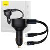 Baseus Enjoyment Car Charger with USB-C + Lightning Cables 3A, 30W (Black)