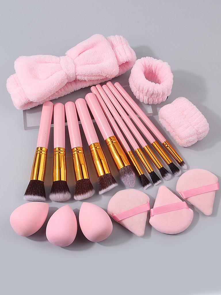 6/10/19PCS Professional Makeup Tool Set: 10 Makeup Brushes, Hair Bands, Wristbands, 6 Sponge Powder Puffs, Soft and Durable
