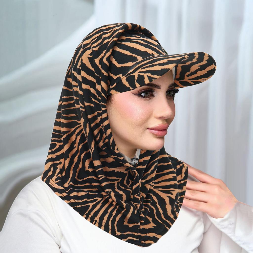 Islamic Hijab Baseball Cap for Woman Abayas Jersey Scarf Neck Cover Muslim Women Turban Instant Head Wrap Solid Color Hat