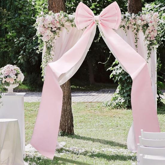 Большой атласный бант для фона 75" x 18" Гигантский бант Лента для завязывания для свадьбы, помолвки, девичника, свадебного душа, Рождества, украшения комнаты, стены, двери