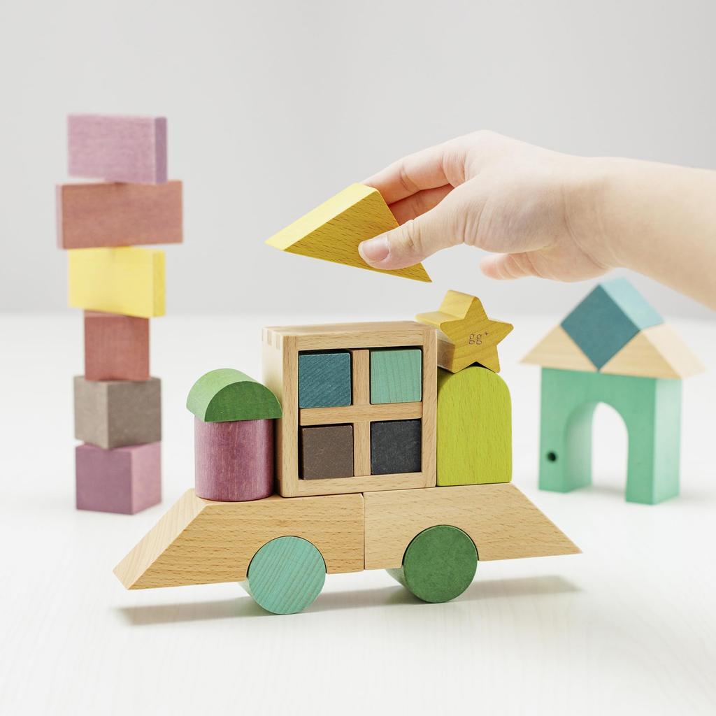 Tsumiki Building Block Wooden Building Blocks with Educational Gift for Boys and Gg (Jiji) Set, Sound, Toy, Birthday/Christmas Girls, Kiko+