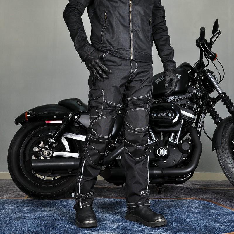 Mens Motorcycle Riding Pants Oxford Fabric Waterproof High-Waist Adjustable Protective Trousers Street Off-Road Use