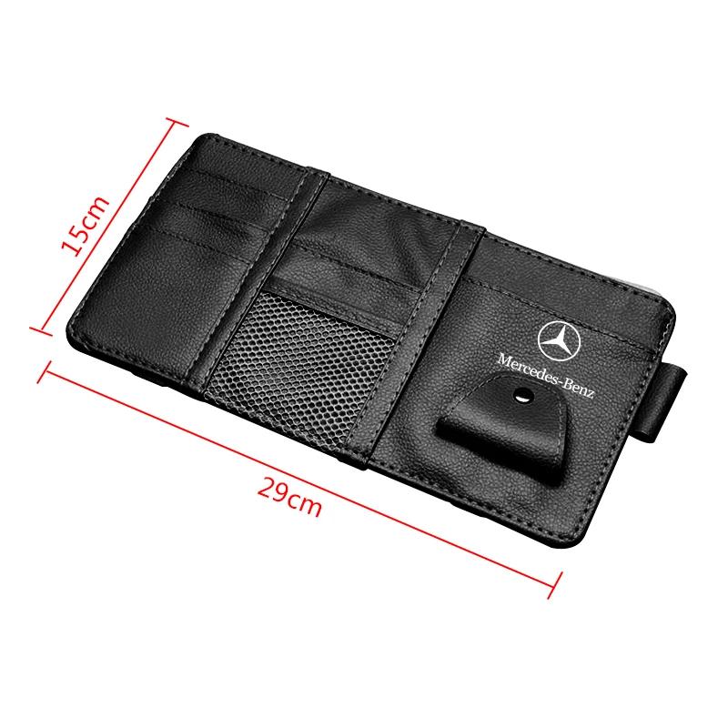 TUON5 Car Sun Visor Point Type Multi-function Storage Bag Car Accessories Stickers For Mercedes Benz AMG W204 W213 W205 W211 W212 W176