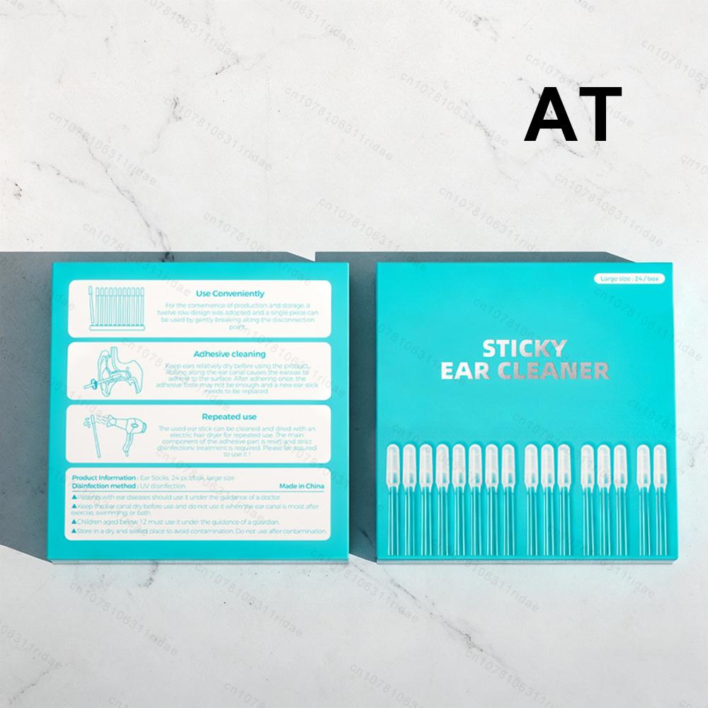 24Pcs Disposable Silicone EarWax Remover sticky ear pick For Kids Olders Adult Ear Cleaner Reusable Adhesive Earpick Swabs Tools