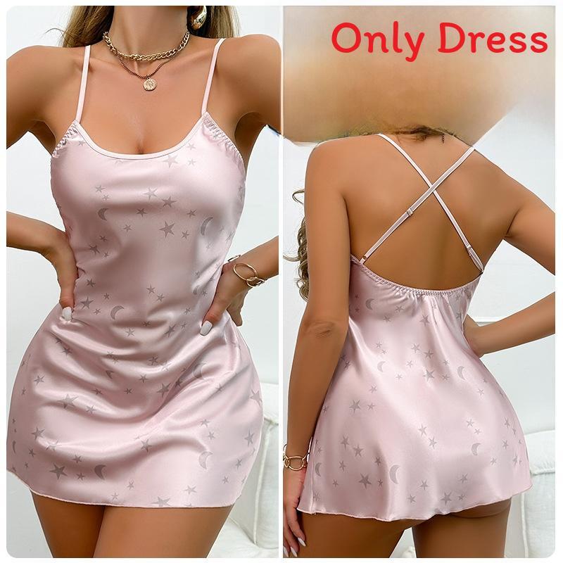 Lingerie Slip Dress With Vneck Sleeveless Ice Silk For Relaxing Home Wear