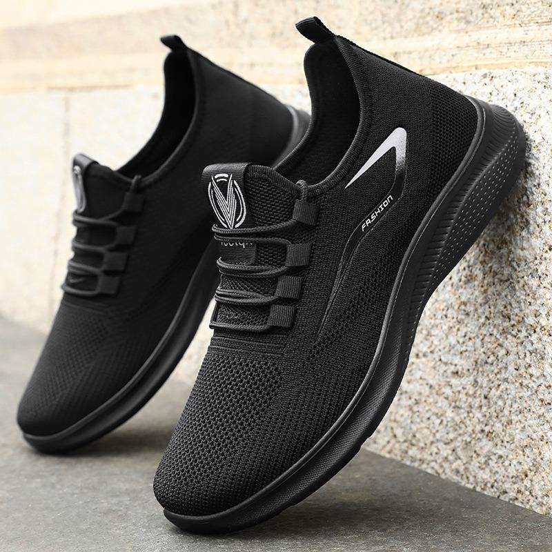 Shoes Men's Casual Shoes Large Size Fly-woven Shoes Breathable Mesh Shoes Versatile Men's Shoes Soft Sole Comfortable Single Shoes