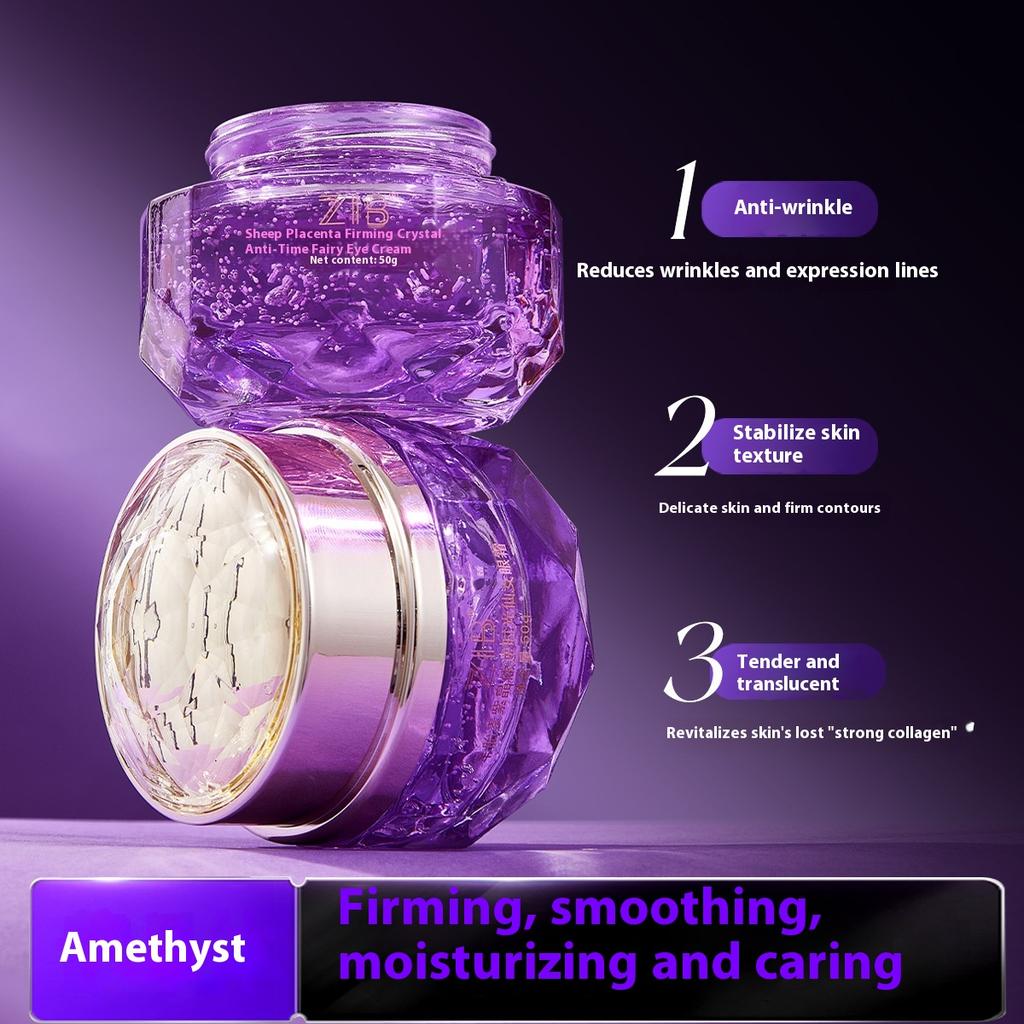 Крем для век с овечьей плацентой и фиолетовым кристаллом Lixes и подтягивает мозоли на глазах, освежает и легко впитывается