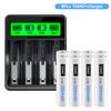 PALO 3.7V 10440 Battery 380mAh10440 Rechargeable Lithium Battery AAA Rechargeble li-ion batteries With USB 4 Slots Charger