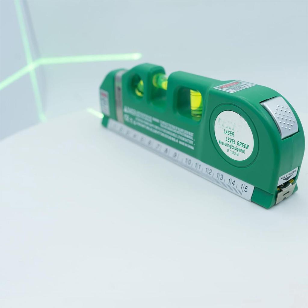 Level Tool Laser Level Leveler Tool Cross Line Vertical and Horizontal Line with Metric Rulers 8ft/2.5M