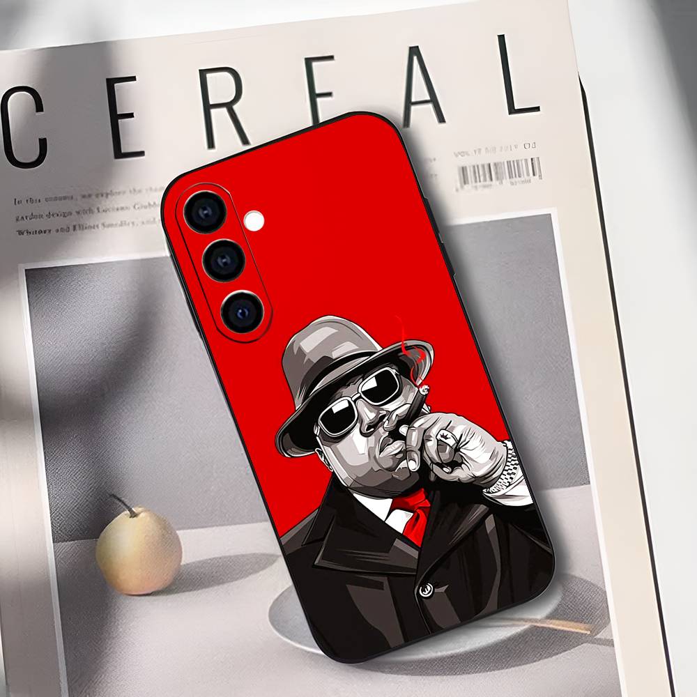 B-Biggie Smalls Notorious B-BIG Art Phone Case For Samsung Galaxy A73,A72,A71,A70,A53,A52,A51,Soft Silicone Black Cover