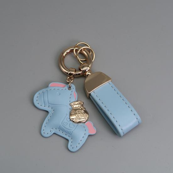 Key Chain Imitation Leather Horse Keychain Pendant Year of Horse Design Key Holder Bag Car Accessory
