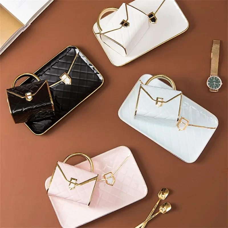 Креативная керамическая сумка в форме кофейной чашки и блюдца с ложкой, золотая ручка, кружка для молока, чая, сока, воды, напитков, чашка для пары, друга, подарок