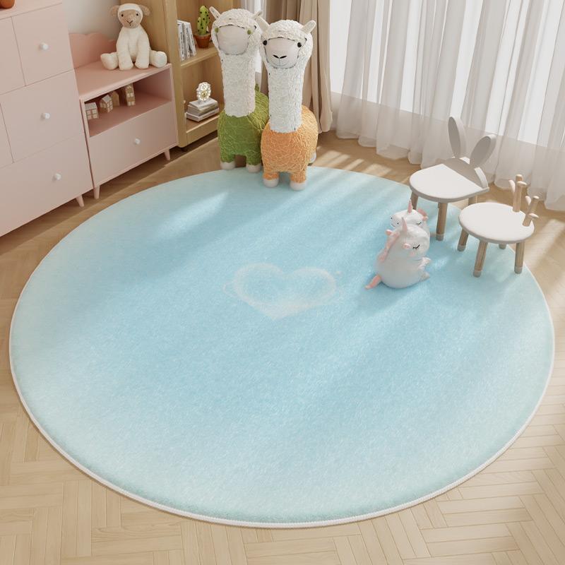Gradient Color Bedroom Decor Round Carpet Thick Plush Carpets for Living Room Fluffy Soft Lounge Floor Mat Pink Girl Bedside Rug