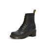 Доктор. Ботинки женские короткие на шнуровке из кожи Martens с круглым носком Черные 25436001
