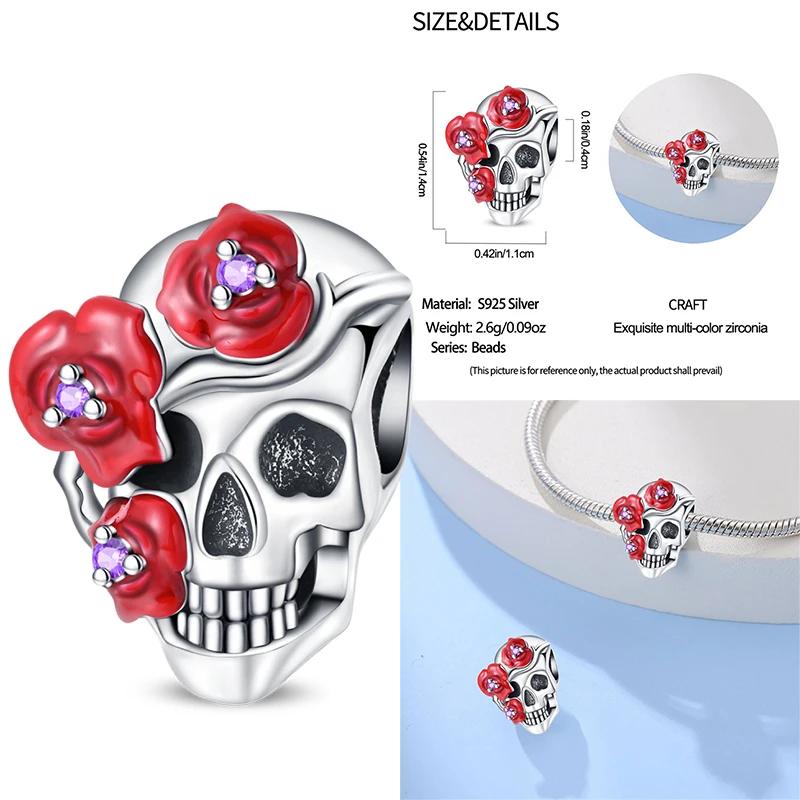 100% Медь Изысканные Карты Таро Браслет Подвески Кроваво-Красный Огненный Змей Роза Шармы Бусины Сделай Сам Украшения Для Женщин