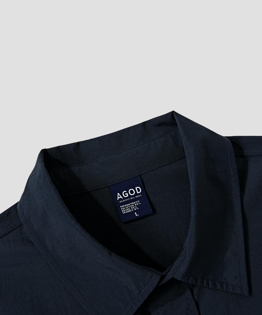 AGOD Utility Pocket Nylon Shirt [Navy]