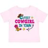 Inktastic Cutest Cowgirl In Town With Cowgirl Hat And Boots Toddler Kids Boys T-Shirt Cute