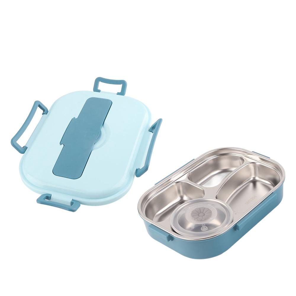 Includes Soup Bowl Stainless Steel Lunch Box 4-Compartment Insulated Lunch Box  For Adults