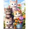 DIY Full Round Diamond Painting Cross Stitch 3D Cute Kitten Animal Scene Home Decorative Art Diamond Painting 5d Diamond Art Painting