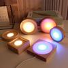 1Pc 10*10cm Wood Light Base Wooden Led Light Rotating Display Stand Lamp Holder Lamp Base Art Ornament