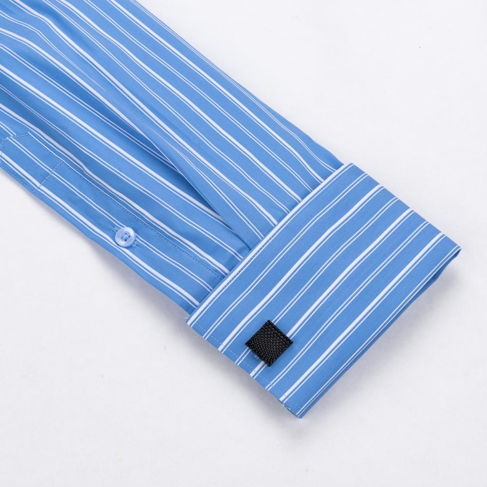 Men's Modal Striped Tuxedo Dress Shirt with Windsor Collar & French Cuff Includes Cufflinks, Elegant Professional Formal Wear
