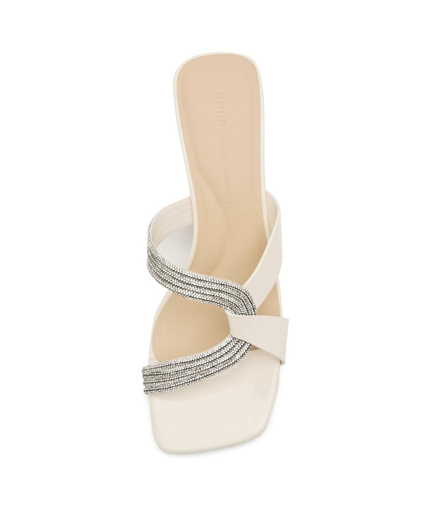 Шлепанцы-мюли Spur Cleo с кристаллами 8 см из коровьей кожи -Ws9034 (2Цвет)