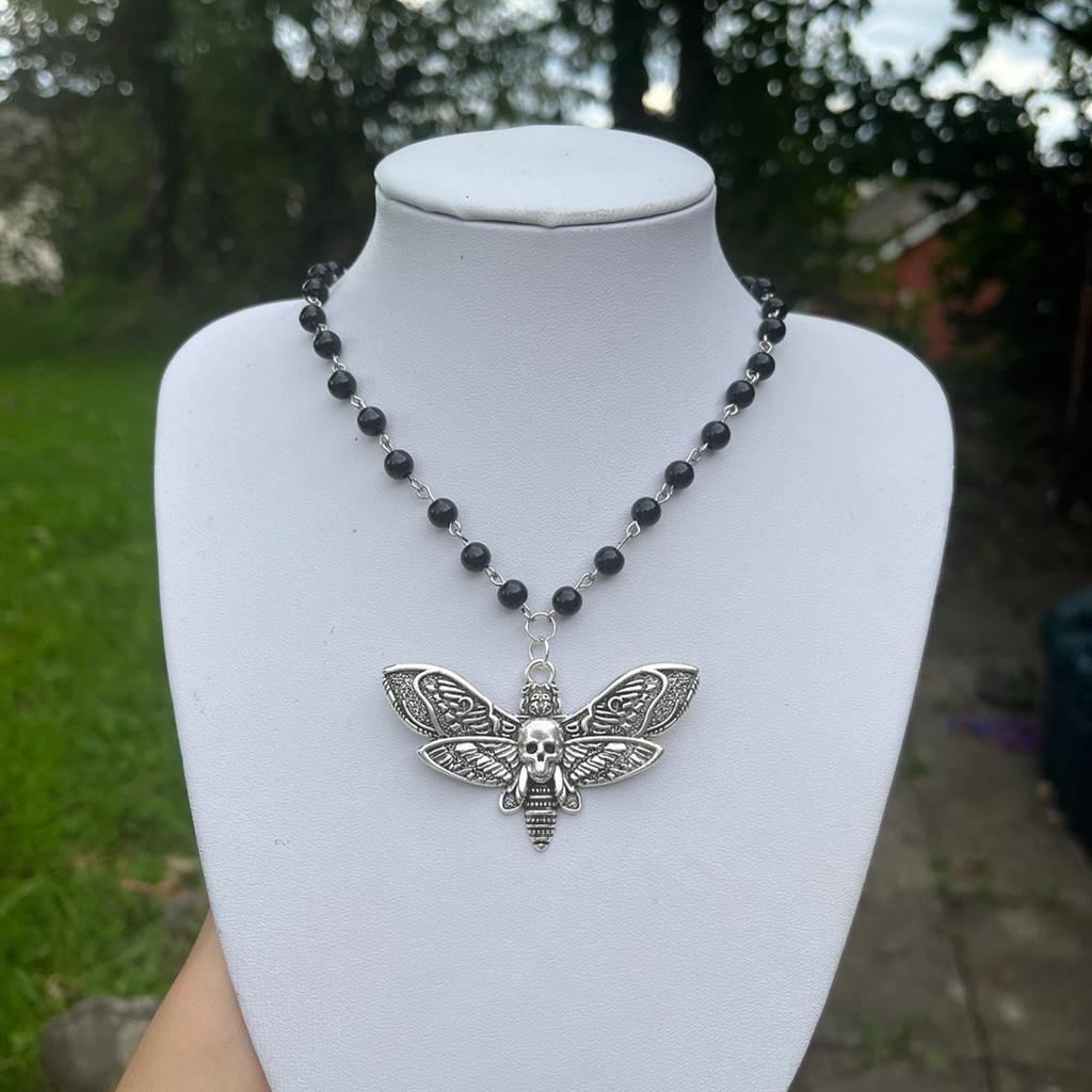 Gothic Insect Pendant Necklace With Alloy And Leather Cord For Women