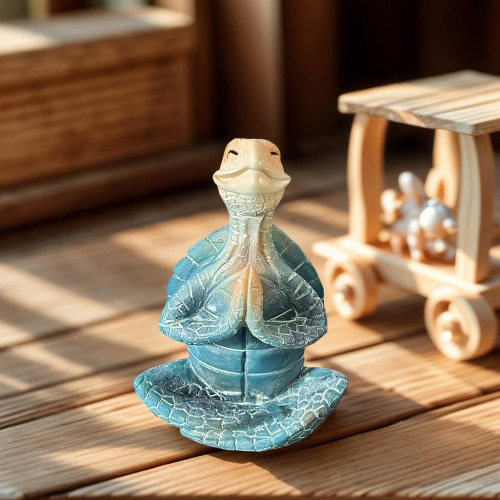 Resin Craft Meditation Turtle Statue, Resin Zen Decoration Suitable for Turtle Enthusiasts and Collectors.