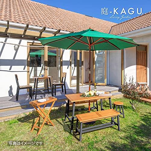 Takasho Mariewood Stool Noir, Natural Eucalyptus MWF, Flower Stand, Garden Chair, Garden Table, Durable Eucalyptus Wood (MWF-26CCG)