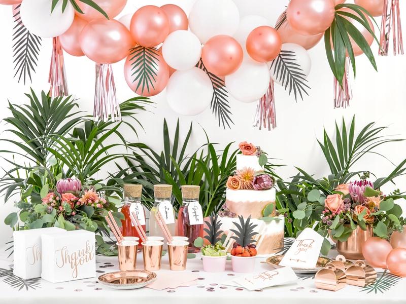 Set: Cups, Plates, Straws, Rose Gold