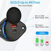 3.1A PD QC3.0 Двухпортовое зарядное устройство для телефона Панельного типа Разъем питания USB Type-C со светодиодной подсветкой Для 12В-24В Автомобиль Лодка Автобус Сиденье Водонепроницаемый