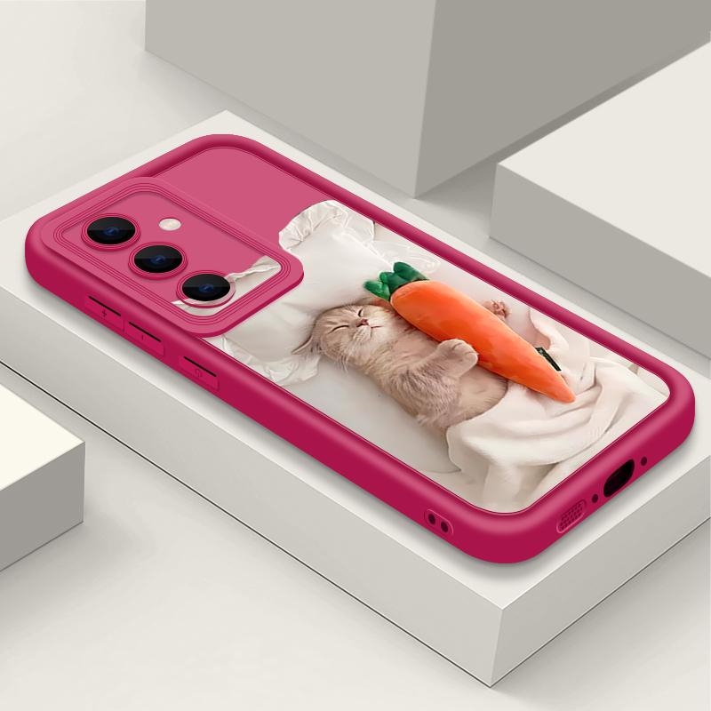 Чехол 'Спящий кот с морковками' для Samsung Galaxy A57 A37 A17 A56 A36 A26 A16 5G A55 A35 A15 A54 S21 FE S22 S23 S24 Plus S25 Edge S26 Ultra