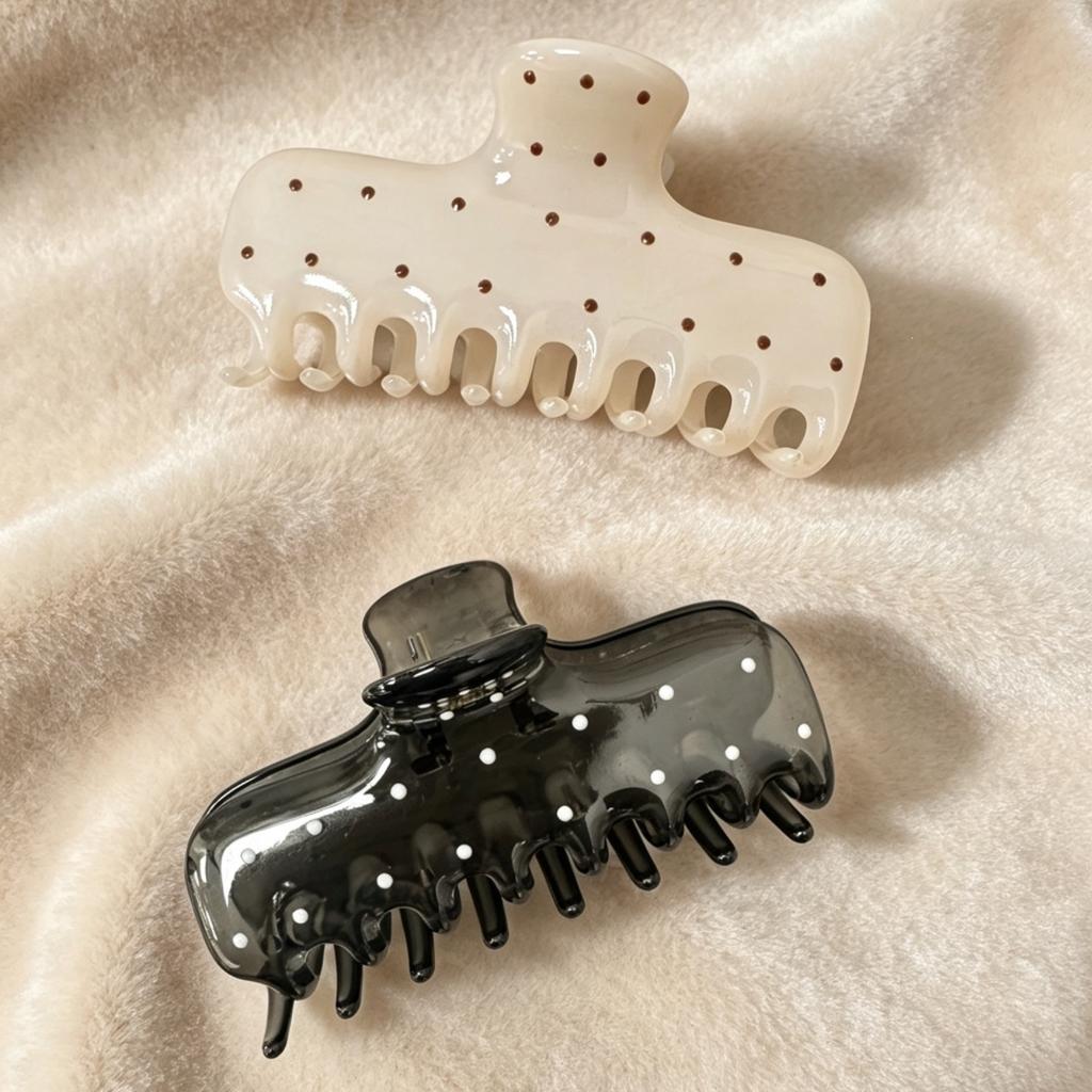 Korean Version Of Polka Dot Geometric Grab Clip, Female Back Of Head Shark Clip, Simple Advanced Sense, Hair Volume, Hairpin, Disc Hair Accessories