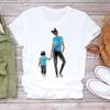 Mom's Mother's Day Themed Printed Round Neck Plus Size Fashionable Loose Cotton Short Sleeved Top T-Shirts Women’s