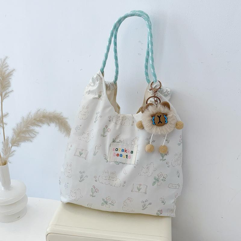 Японская милая мягкая студенческая сумка через плечо большой вместимости женская корейская версия маленькая свежая девушка с принтом портативная сумка для покупок