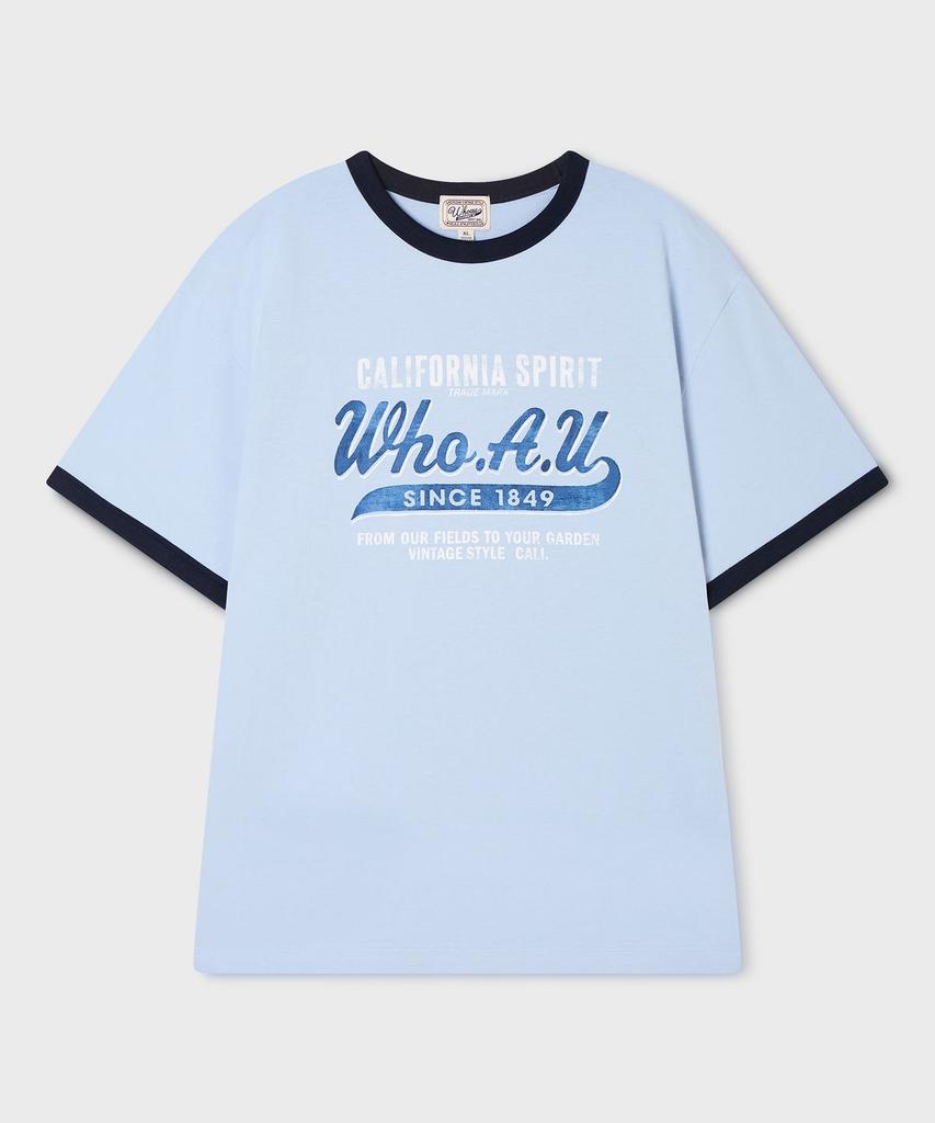 WHO.A.U Винтажная футболка с принтом мешка для семян Ringer T-Shirt / Whrag2491U
