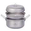 Пароварка Boundless Voyage Titanium Cooking Steaming with Camping 400g Ti2058C Pot, 1.8 Litre, Двуручная кастрюля, Кастрюля, Набор, Пароварка, На открытом воздухе,