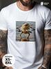 Oversized Cotton T-shirt with "Meme Bird" Print