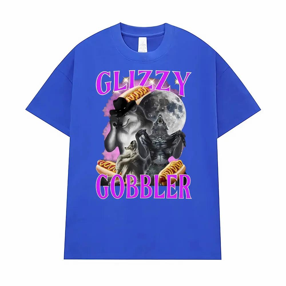 Glizzy Gobbler Funny Hot Dog Werewolf Emoji Graphic TShirt Mens Trendy Cool Vintage Casual 100 Cotton Oversized TShirt