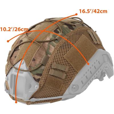 Тактический чехол на шлем Камуфляжный тканевый чехол для шлема Airsoft Fast с липучкой, нейлоновыми петлями и амортизационным шнуром для военных - Без шлема