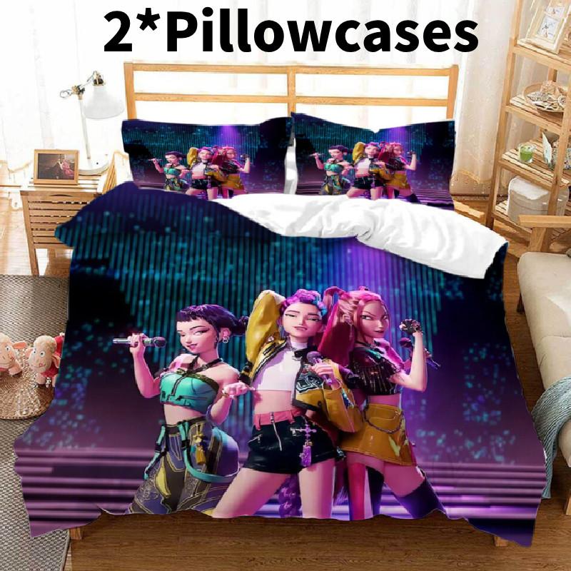 Охотники на демонов K-pop Цифровая печать Пододеяльник Наволочка Комплект Постельное белье для спальни