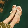 2024 Summer New Women Slipper Fashion Narrow Band Ladies Elegant Sandal Shoes Thin High Heel Dress Slip  On Flip Flop 34-39