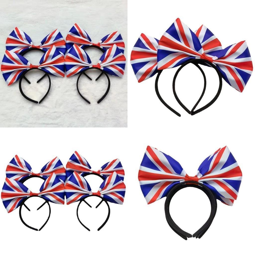 Стильная повязка на голову с Юнион Джеком, повязка на голову «Алиса» с большим бантом для мужчин и женщин, Платиновый юбилей