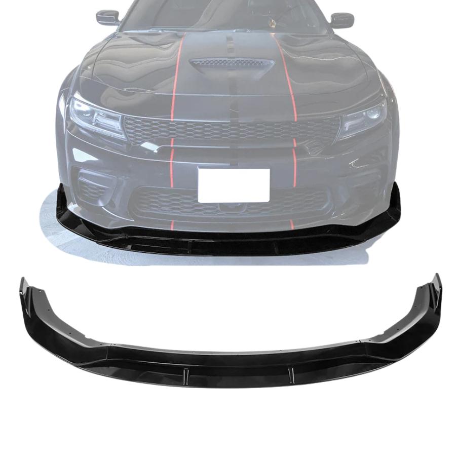 Front Splitter for 2020 - 2023 Dodge Charger V2 Front Bumper Lip ABS 4PCS Widebody Kit Front Bumper Lip Splitter