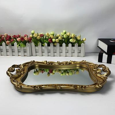 Поднос для макияжа Декоративный зеркальный поднос Подставка для украшений/еды Реквизит для фотосессии Гаджет Ванная комната Свадьба Юбилей Аксессуары